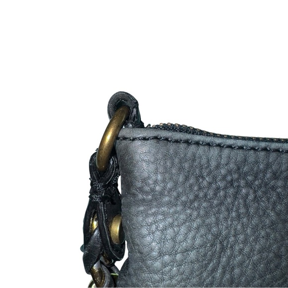 ELLIOTT LUCCA Gwen Black Pebbled Leather Gold Chain Strap Crossbody Bag - Picture 4 of 16